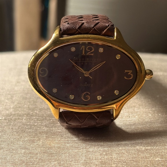 NWOT Joan Rivers Gold and Brown Classic Watch